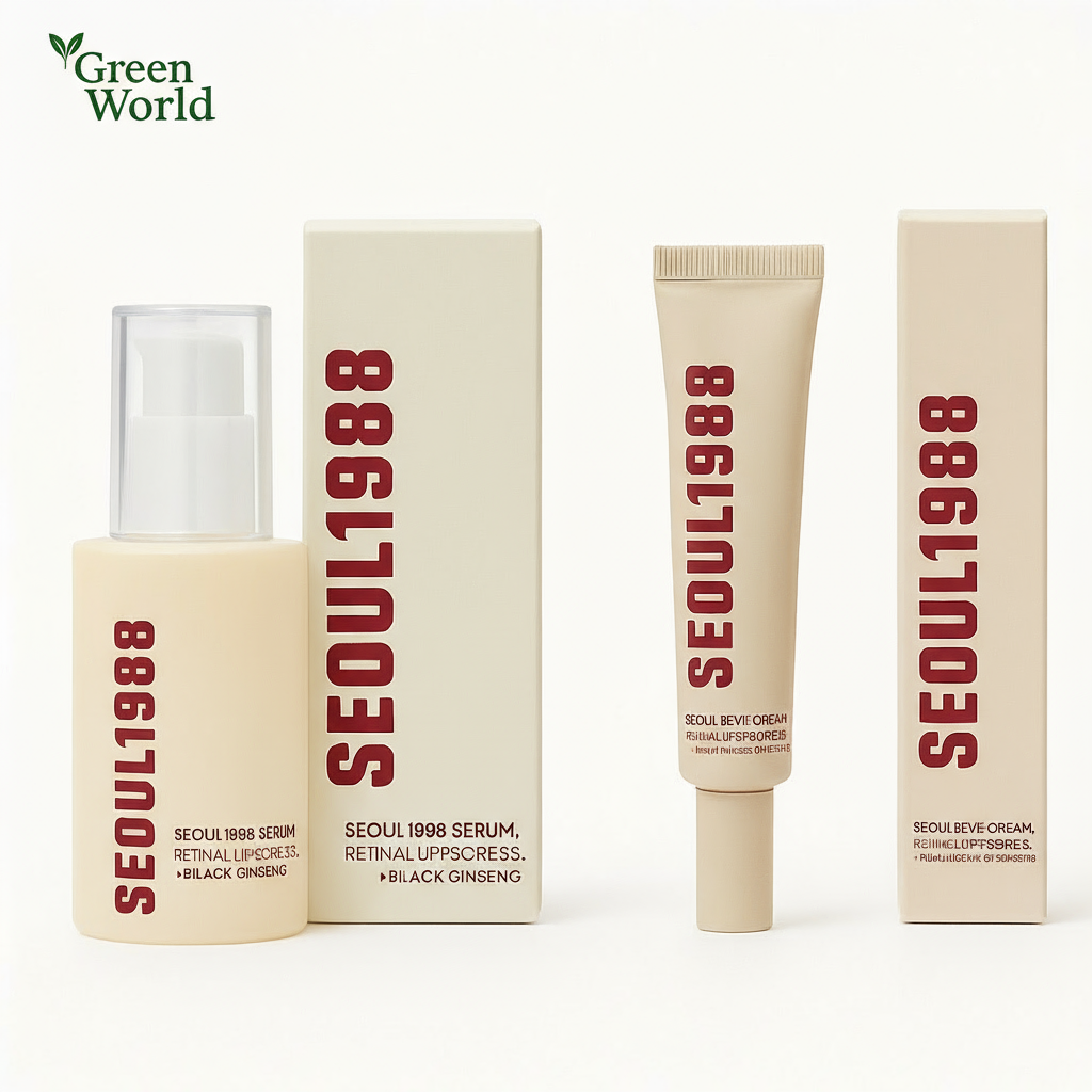 Sérum Bio Coréen GreenRegen™ – Rétinol & Ginseng Noir – Régénération & Fermeté