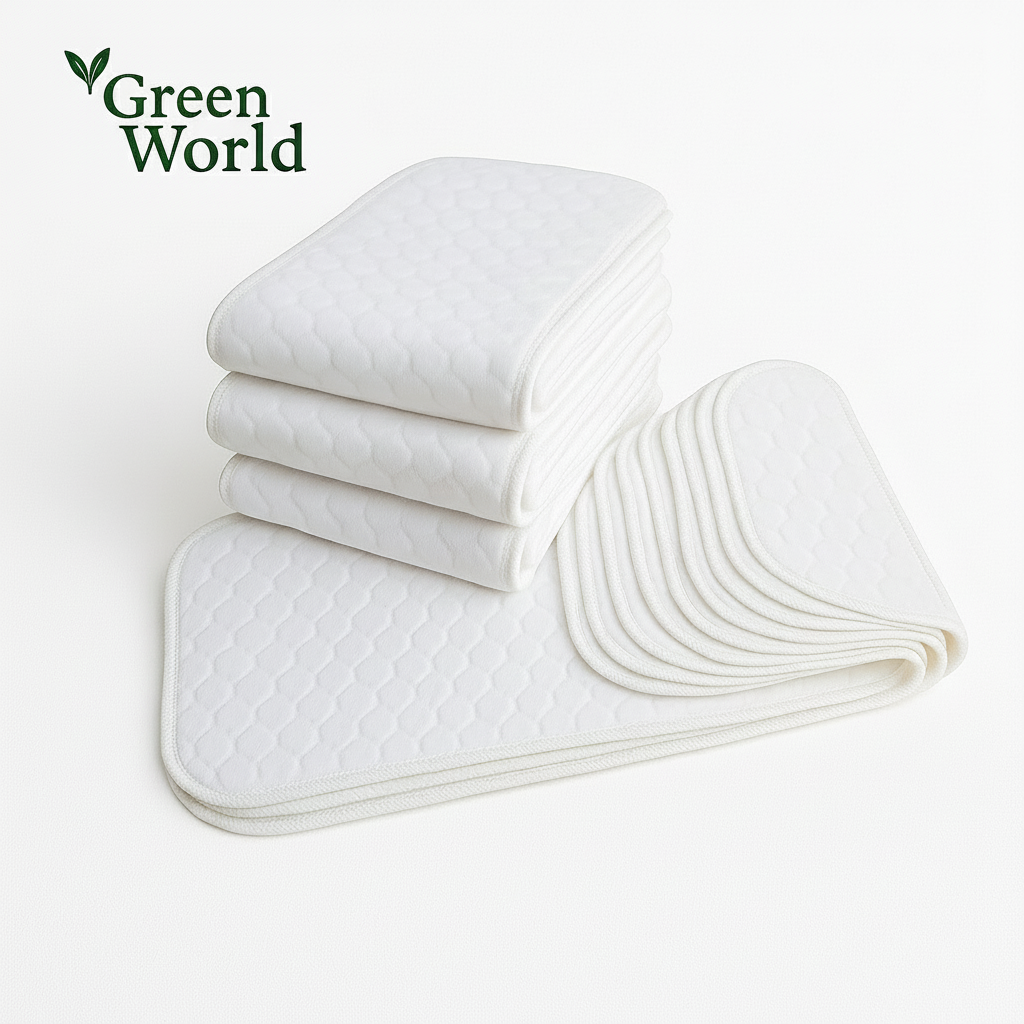 Inserts GreenSoft™ – Lot de 10 langes lavables en coton bio pour bébé