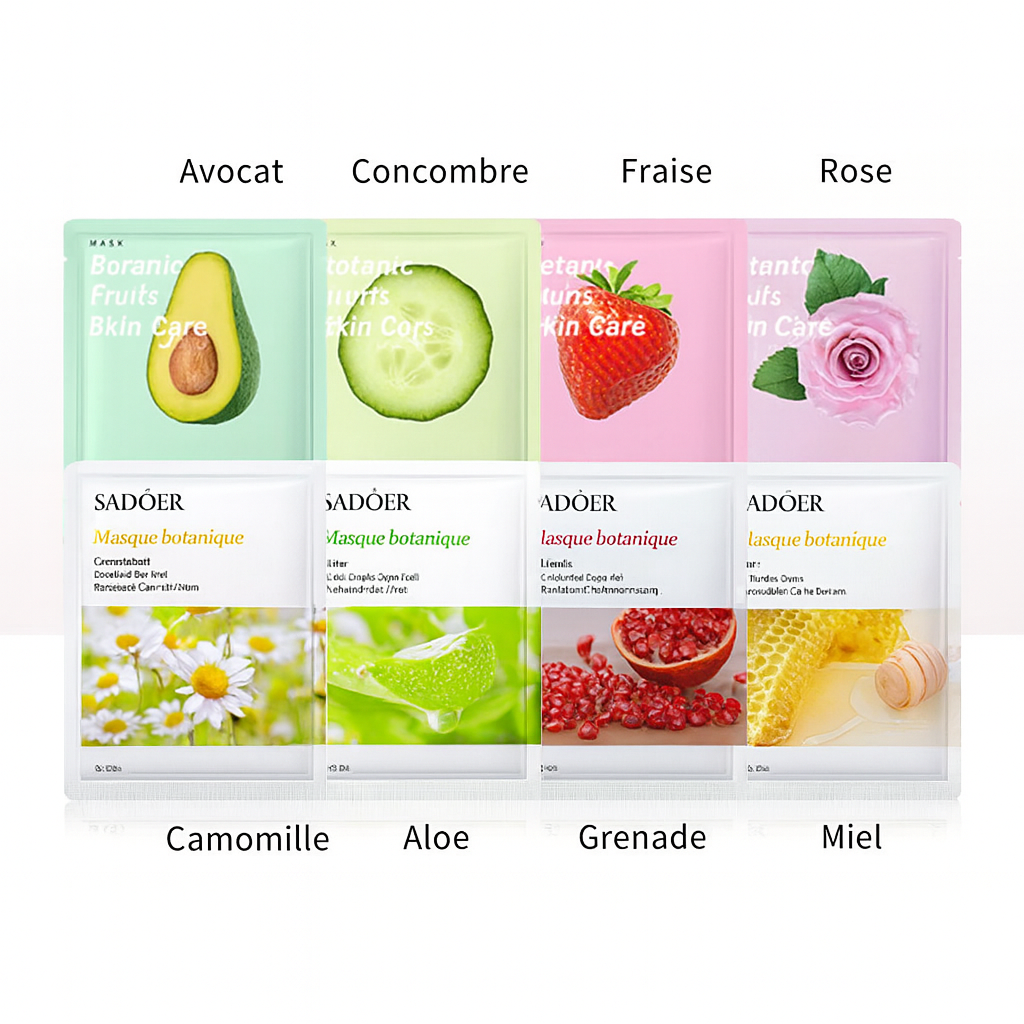 Masques Végétaux Bio GreenBloom™ – Hydratation, Éclat & Fermeté