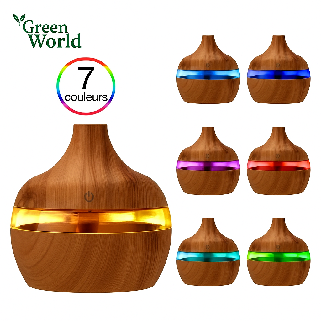 Diffuseur GreenMist™ – Humidificateur & diffuseur d’huiles essentielles (300 ml)