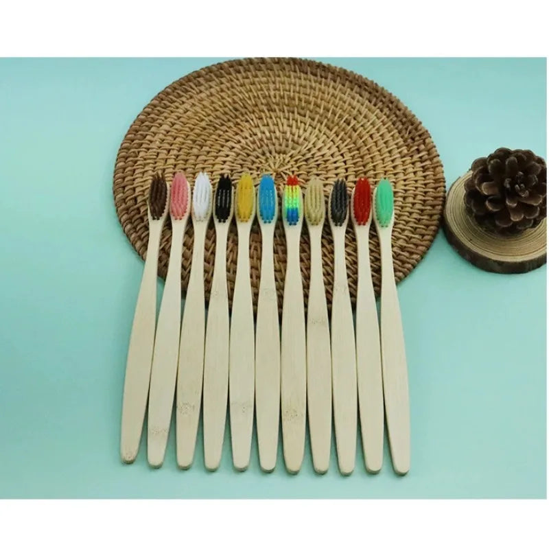 Brosses à dents en bambou GreenSmile Kids™ –  bio et écologiques pour enfants (lot de 10)