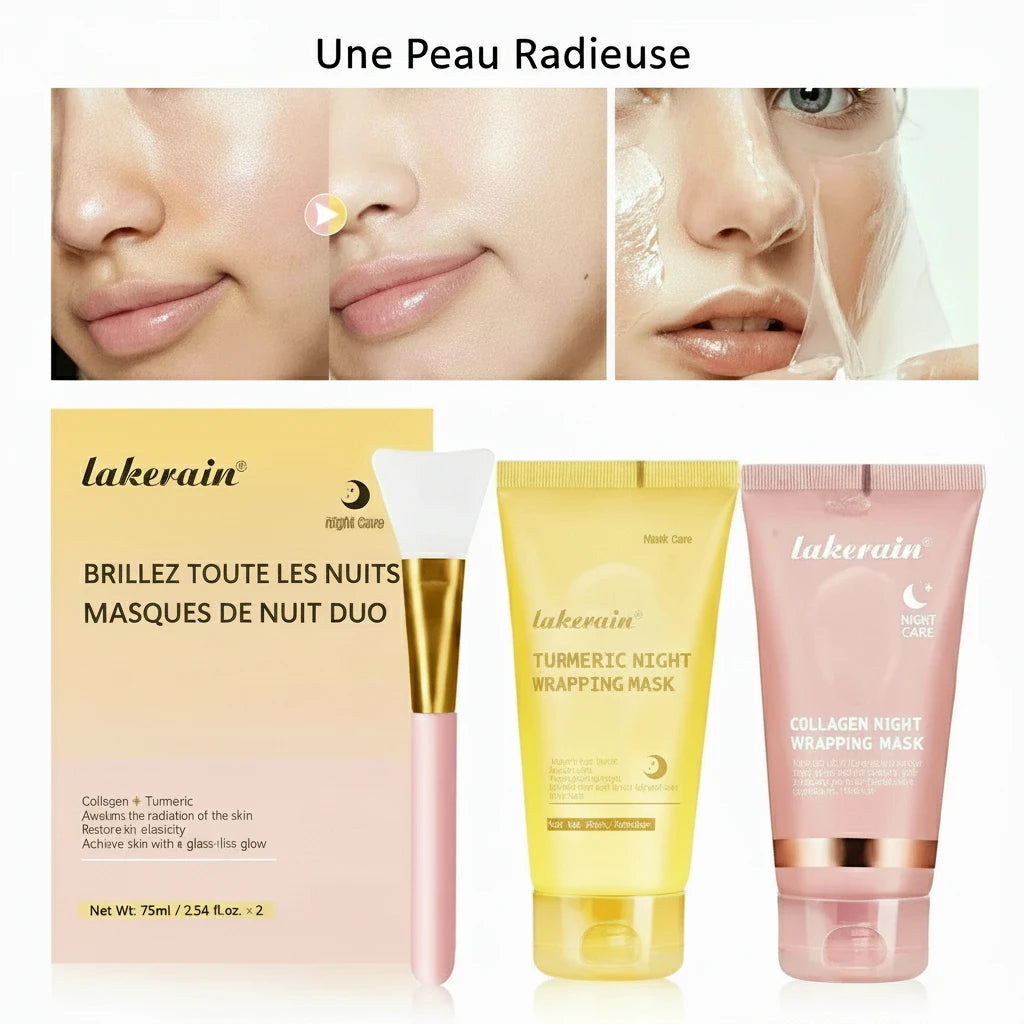Masques Bio GreenLift™ Collagène & Curcuma – Éclat, Fermeté & Pureté Naturelle