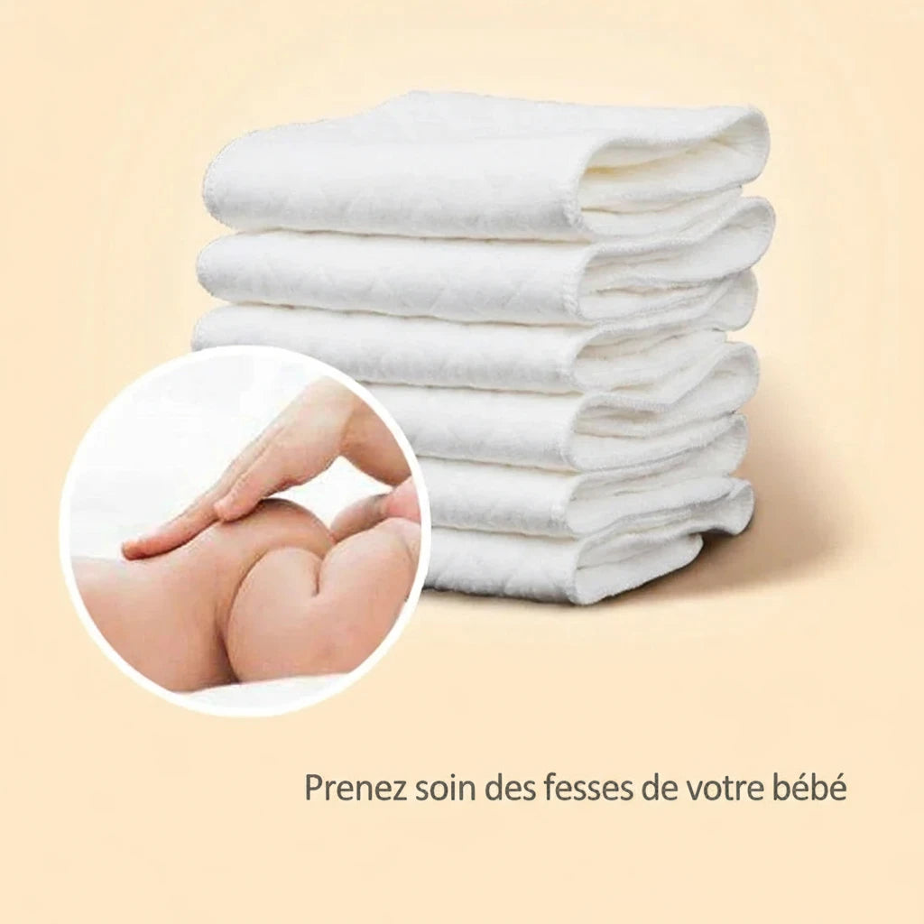 Inserts GreenSoft™ – Lot de 10 langes lavables en coton bio pour bébé